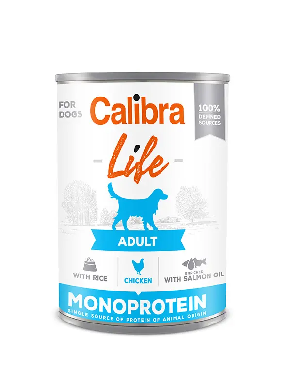 CALIBRA DOG LIFE LATA ADULT POLLO Y ARROZ 6X400GR