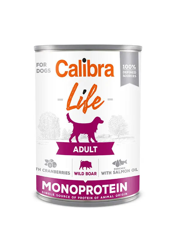 CALIBRA DOG LIFE LATA ADULT JABALÍ CON ARANDANOS 6X400GR