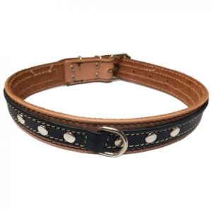 COLLAR CUERO DOBLE 30X650 NATURAL/NEGRO