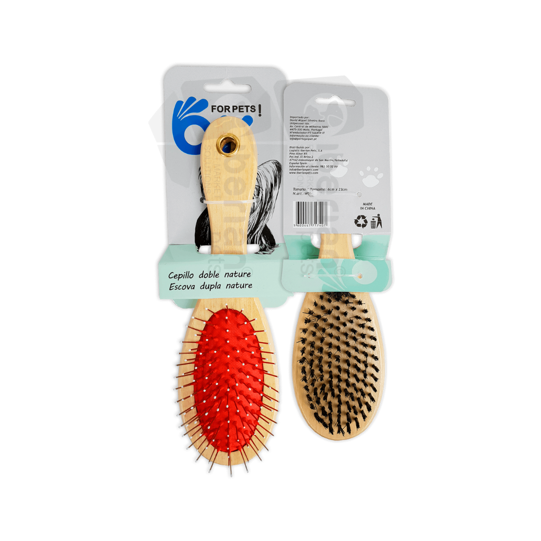 Cepillo Nature Doble Grande para Perros 23x6cm