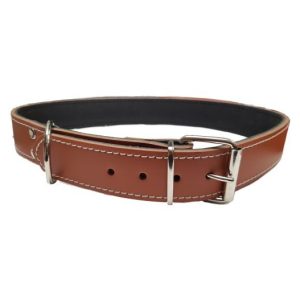 COLLAR CUERO COSIDO 85cm. MARRON Razas Grandes