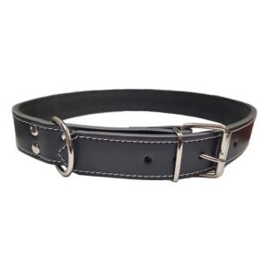 COLLAR CUERO COSIDO 85cm. NEGRO Razas Grandes
