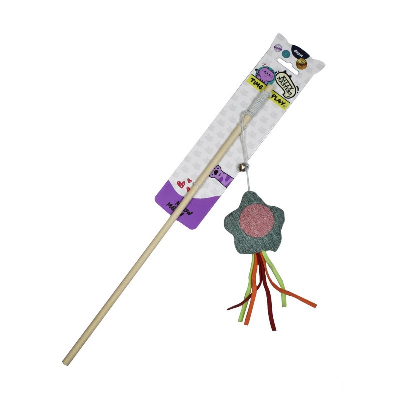 Caña de pescar con estrella rosa