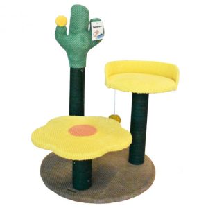 Rascador cactus doble altura con juguete