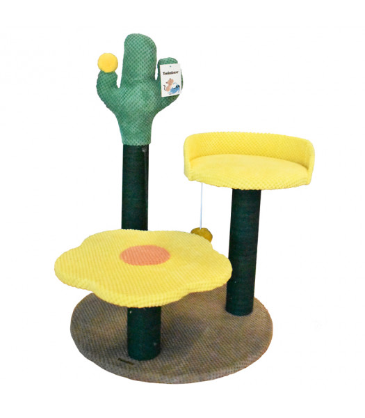 Rascador cactus doble altura con juguete