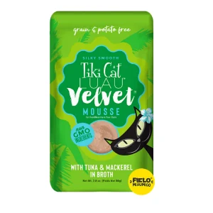 Tiki Cat Luau Velvet Mousse Atún y Caballa en Caldo 80 g Pouch