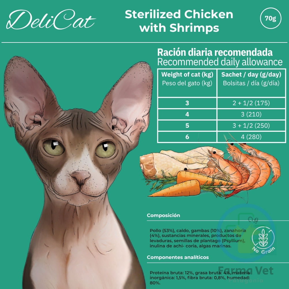 DELICAT ADULT CHICKEN WITH SHRIMPS 70 G Paté para gatos - Imagen 2