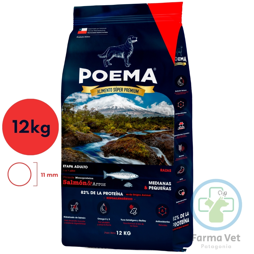 POEMA SALMÓN & ARROZ ADULTOS 12 KG Alimento Hipoalergénico