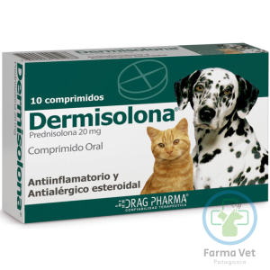 DERMISOLONA 20 MG 10 COMPRIMIDOS Corticoide para Mascotas
