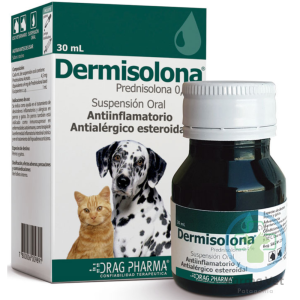 DERMISOLONA SUSPENSIÓN 0.4% 30 ML Corticoide para Mascotas