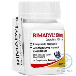 RIMADYL 100 MG 14 COMPRIMIDOS Antiinflamatorio para Perros