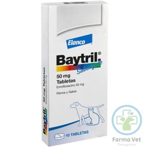 BAYTRIL 50 MG SABORIZADO 10 COMPRIMIDOS Antibiótico oral