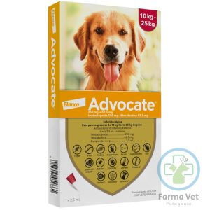 ADVOCATE PERRO 10 A 25KG Spot-On antiparasitario para Perros