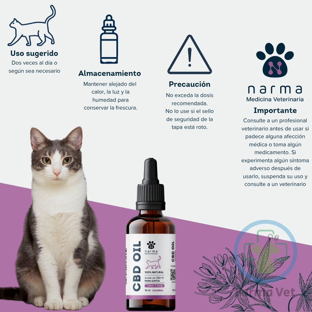 CBD OIL PARA GATOS 1% 15 ML Aceite calmante felino - Imagen 2