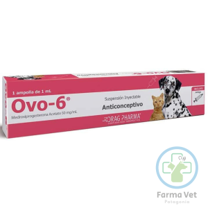 OVO-6 INYECTABLE 1 ML/50 MG Anticonceptivo para Mascotas