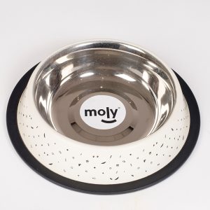 Comedero de acero anti-des (blanco)