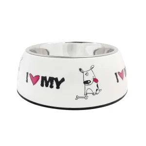 Comedero de acero inoxidable Blanco I-Love 11Cm