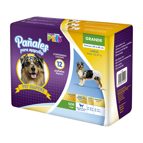Fancy pets – Pañales para Perro Tamaño Grande 12 Piezas - Imagen 3