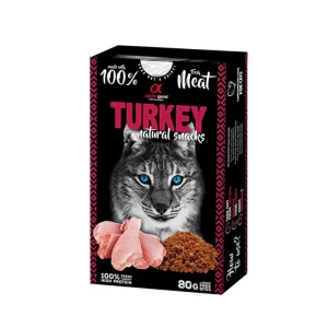 ALPHA SPIRIT FELINE PAVO NATURAL SNACK 6X80GR