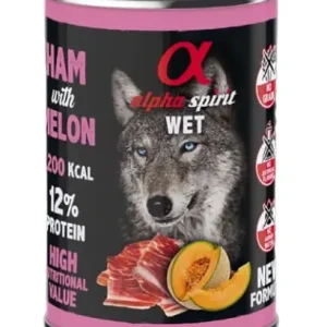 ALPHA SPIRIT CANINE JAMON CON MELON LATA 6X400GR