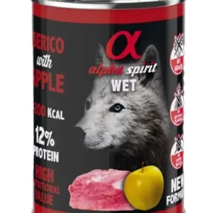 ALPHA SPIRIT CANINE CERDO C/MANZANA AMAR. LATA 6X400GR