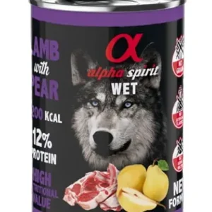 ALPHA SPIRIT CANINE CORDERO CON PERA LATA 6X400GR
