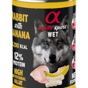 ALPHA SPIRIT CANINE CONEJO CON PLATANO LATA 6X400GR