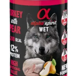 ALPHA SPIRIT CANINE PAVO CON PERA LATA 6X400GR