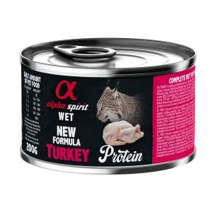 ALPHA SPIRIT FELINE PAVO LATA CAJA 6X200GR