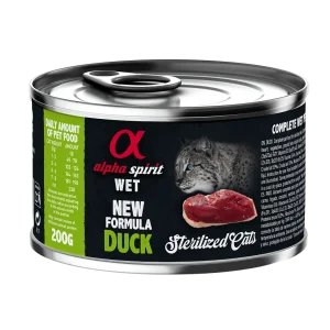ALPHA SPIRIT FELINE ESTERILIZADO PATO LATA CAJA 6X200GR