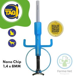 ANIMALLTAG NANOCHIP 1.4 X 8MM + QR Identificador de Mascotas