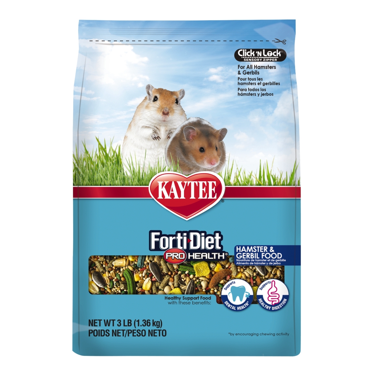 Kaytee Forti-Diet Pro Health Hámster and Gerbil Food Alimento para Hámster y Jerbo 1.36 Kg