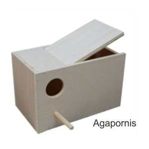 NIDO AGAPORNIS Y NINFAS HORIZONTAL 23X14X14 CM.